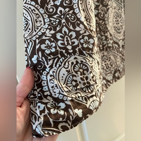 Ann Taylor Brown & White Patterned Elegant Lined Skirt women’s size 4 - Picture 4 of 14